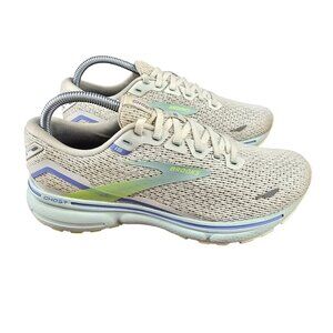 Brooks Ghost 15 Womens Running Shoes 1203801B130 Size 8 Beige & Green Sneakers‎